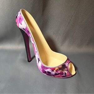 Vintage Very Beautiful Porcelain Art Purple Women's High Heels For Gift